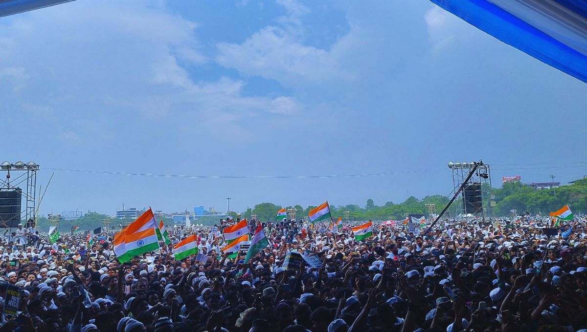 रैली का दृश्य: गांधी मैदान बना जनसैलाब का केंद्र रैली का दृश्य: गांधी मैदान बना जनसैलाब का केंद्र