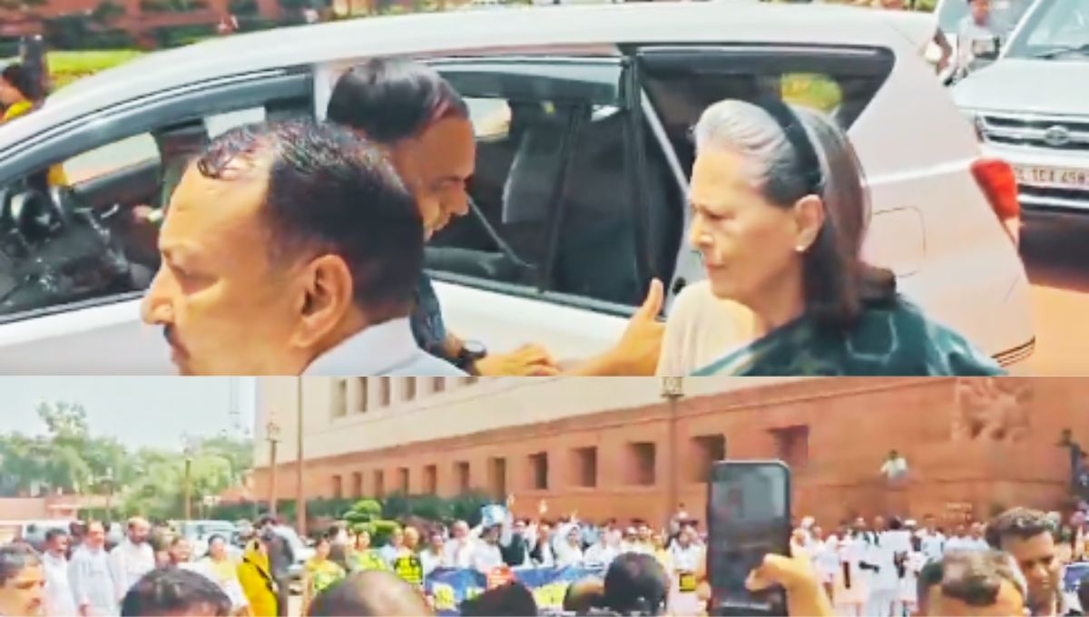 सोनिया गांधी सड़क पर उतरीं! केंद्र सरकार के नीतियों के खिलाफ INDIA गठबंधन का हल्ला बोल