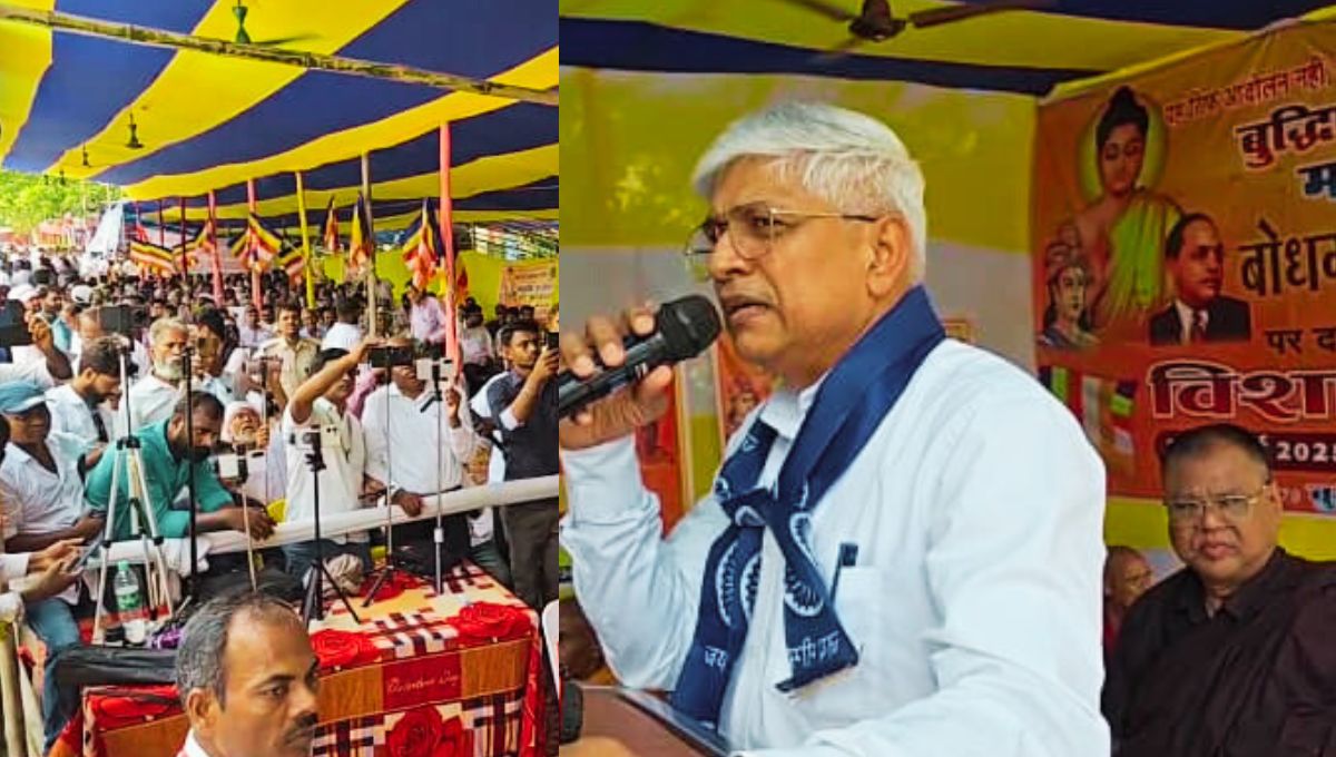 प्रदर्शन की शुरुआत: बुद्ध वंदना और एकजुटता का आह्वान प्रदर्शन की शुरुआत: बुद्ध वंदना और एकजुटता का आह्वान