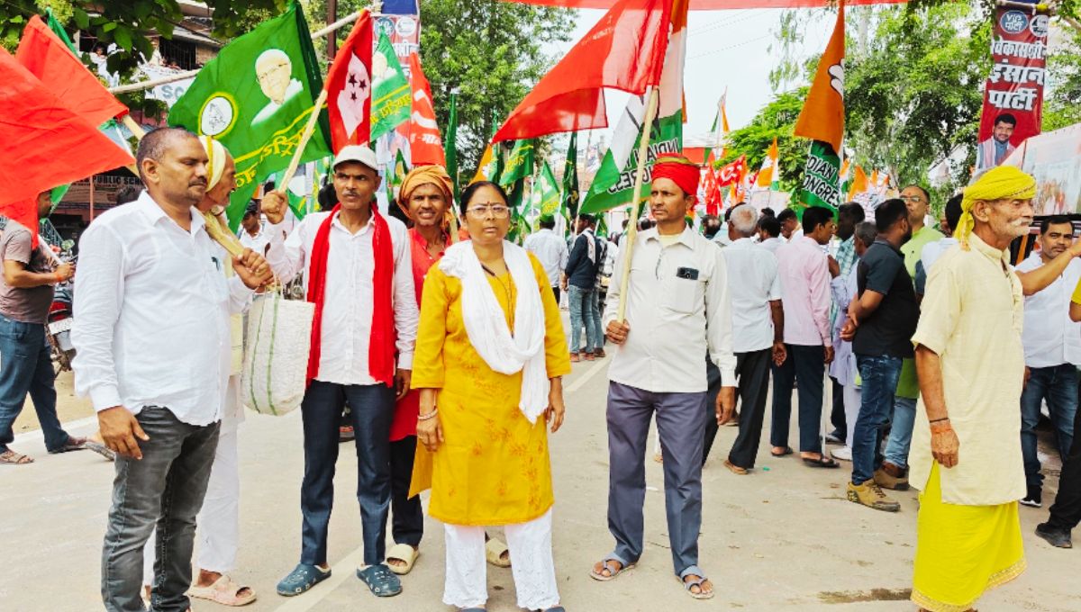 बिहार के शेखपुरा में वोटअधिकार यात्रा का चौथा दिन