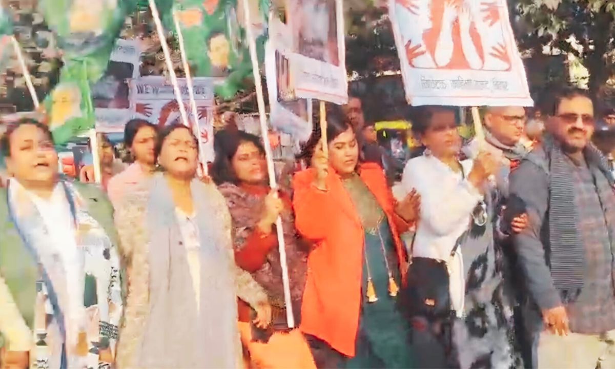 राजद कार्यालय से आयकर गोलंबर तक निकला मार्च