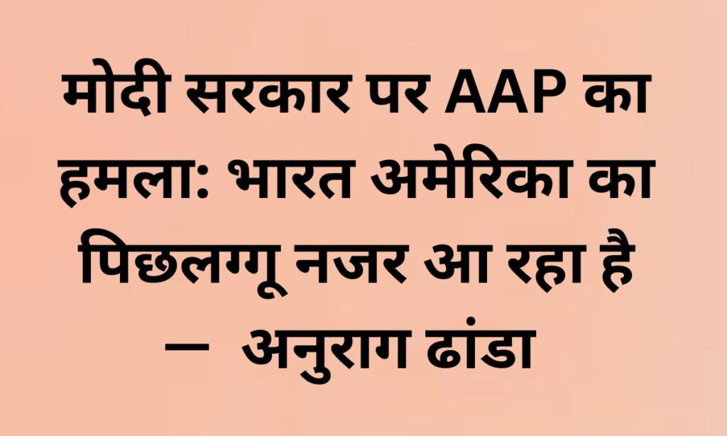 AAP spokesperson Anurag Dhanda criticizes Modi government foreign policy and US influence