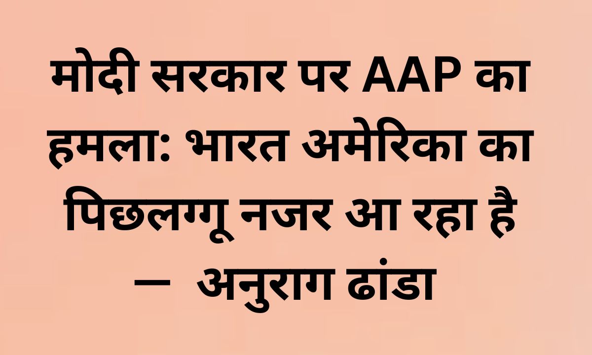 AAP spokesperson Anurag Dhanda criticizes Modi government foreign policy and US influence