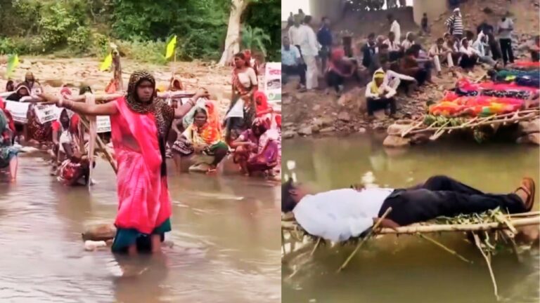 केन-बेतवा लिंक परियोजना: विकास और विस्थापन के बीच क्यों जारी है विरोध? मध्य प्रदेश के छतरपुर क्षेत्र में केन-बेतवा लिंक परियोजना से प्रभावित ग्रामीण पुनर्वास और मुआवज़े को लेकर प्रदर्शन करते हुए