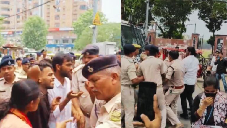 पटना में 7.5 CGPA अनिवार्यता के विरोध में आइसा का छात्र मार्च